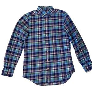 VINEYARD VINES Blue Plaid Button Front Cotton Shirt